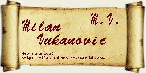 Milan Vukanović vizit kartica
